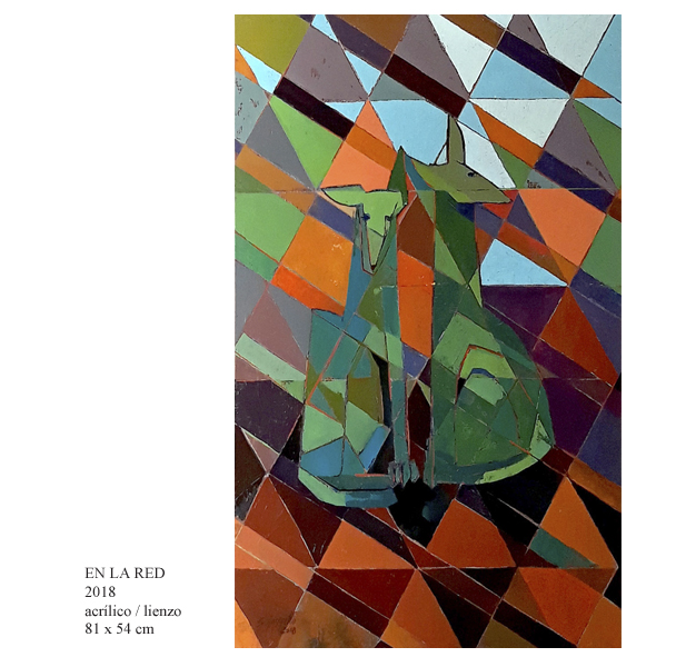 EN LA RED   2018                 acrÃ­lico / lienzo         81 x 54 cm 